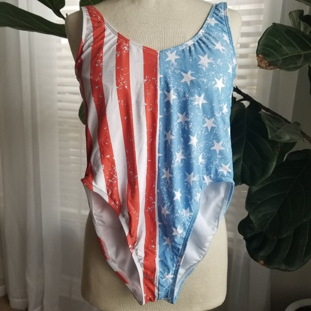Bikini lab USA one piece swim suit medium stars and stripes